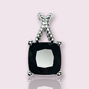 1.00 ct Topaz cushion Silver Pendant